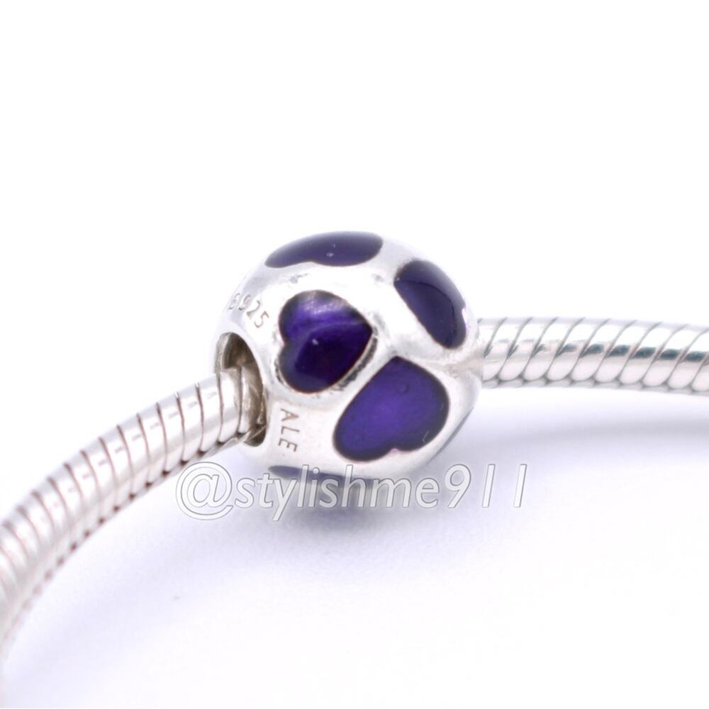 Authentic Pandora Love You Violet Enamel Charm - 790543EN13 - Picture 4 of 10